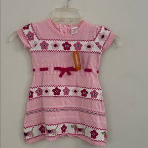 Gymboree Pink Knit Dress with Floral Design